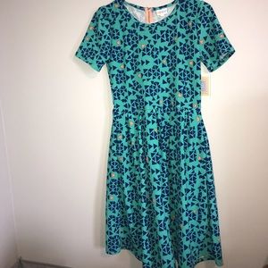 NWT LulaRoe gorgeous orange and blue dress